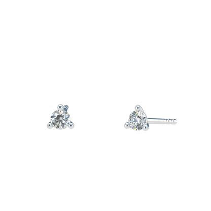 Small Martini 3 Prongs Diamond Studs earrings 0.15ct to 0.50ct