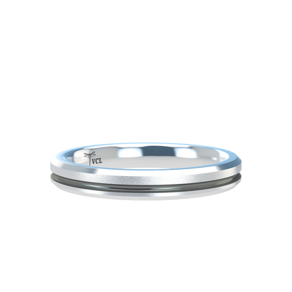 Grooved black rhodium wedding band wide - 2mm to 11mm