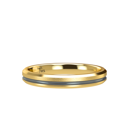 Grooved black rhodium wedding band wide - 2mm to 11mm