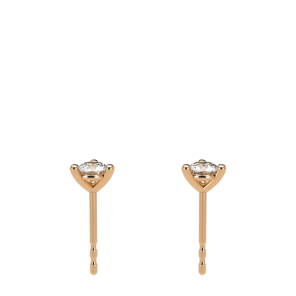 Small Martini 3 Prongs Diamond Studs earrings 0.15ct to 0.50ct