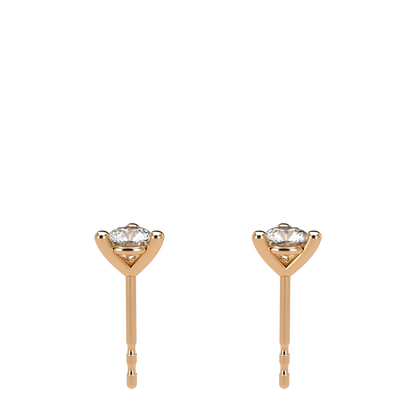 Small Martini 3 Prongs Diamond Studs earrings 0.15ct to 0.50ct