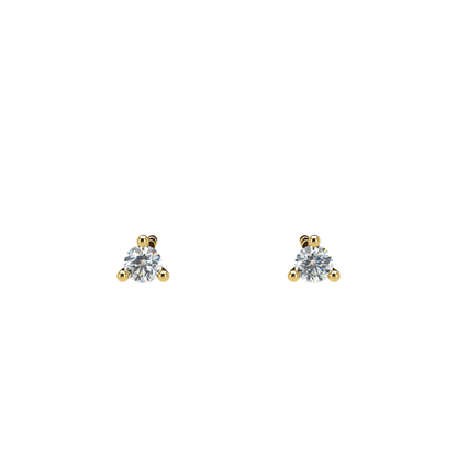 Small Martini 3 Prongs Diamond Studs earrings 0.15ct to 0.50ct