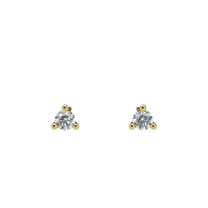 Small Martini 3 Prongs Diamond Studs earrings 0.15ct to 0.50ct