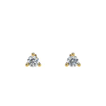 Small Martini 3 Prongs Diamond Studs earrings 0.15ct to 0.50ct