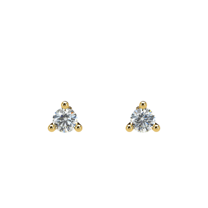 Small Martini 3 Prongs Diamond Studs earrings 0.15ct to 0.50ct