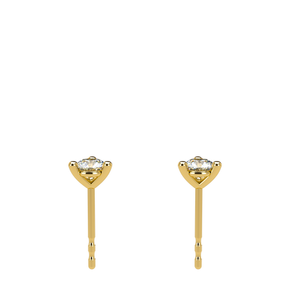 Small Martini 3 Prongs Diamond Studs earrings 0.15ct to 0.50ct