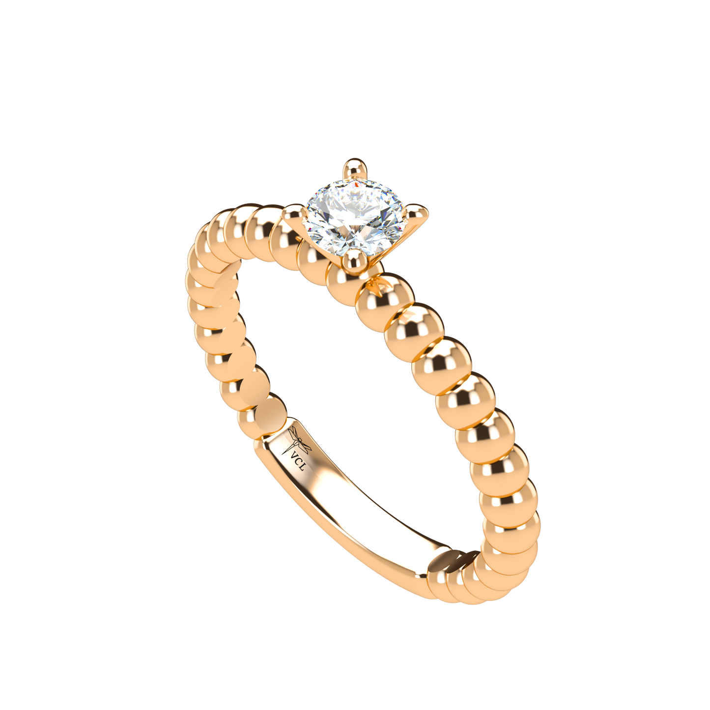 Customizable Diamond Bezel/Prong straight stacking Ring - ™ Joaillerie VCL