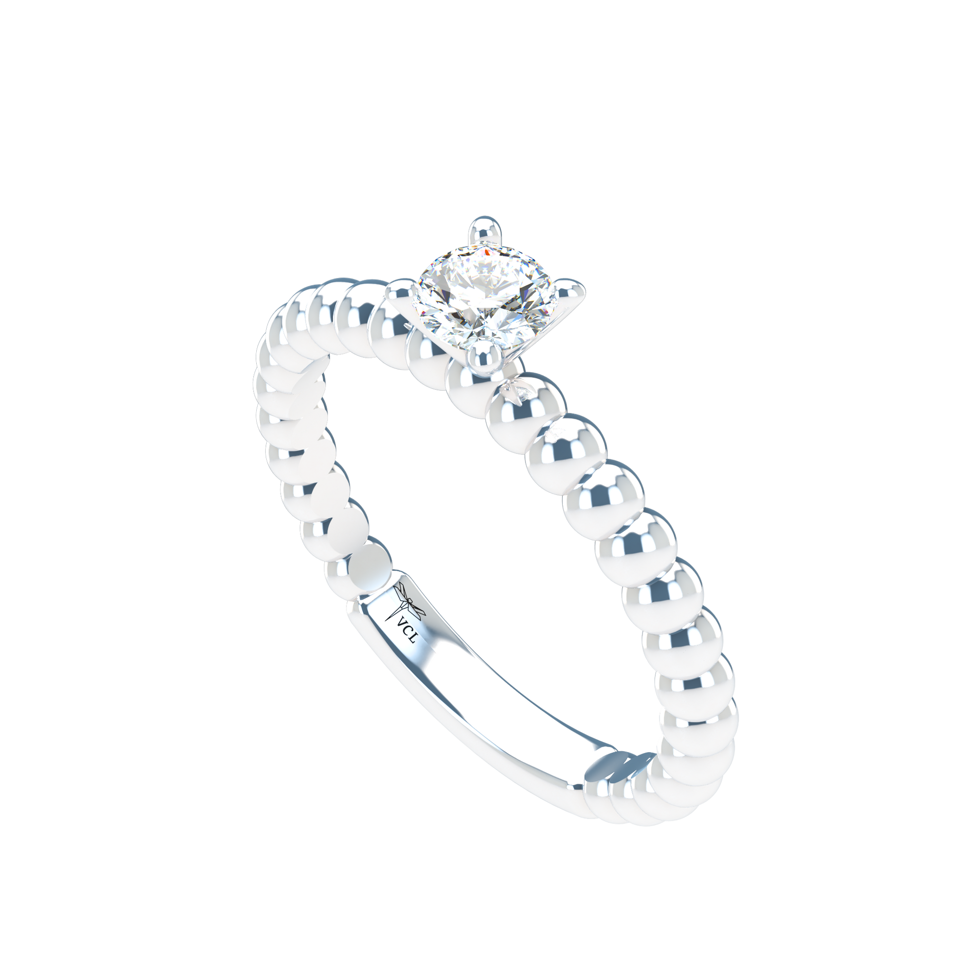 Customizable Diamond Bezel/Prong straight stacking Ring - ™ Joaillerie VCL