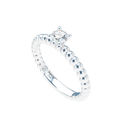 Customizable Diamond Bezel/Prong straight stacking Ring - ™ Joaillerie VCL