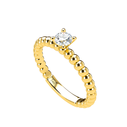 Customizable Diamond Bezel/Prong straight stacking Ring - ™ Joaillerie VCL