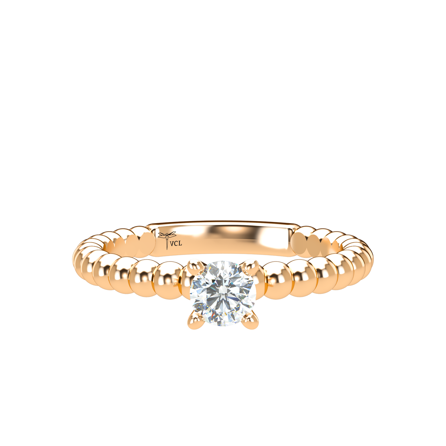 Customizable Diamond Bezel/Prong straight stacking Ring - ™ Joaillerie VCL
