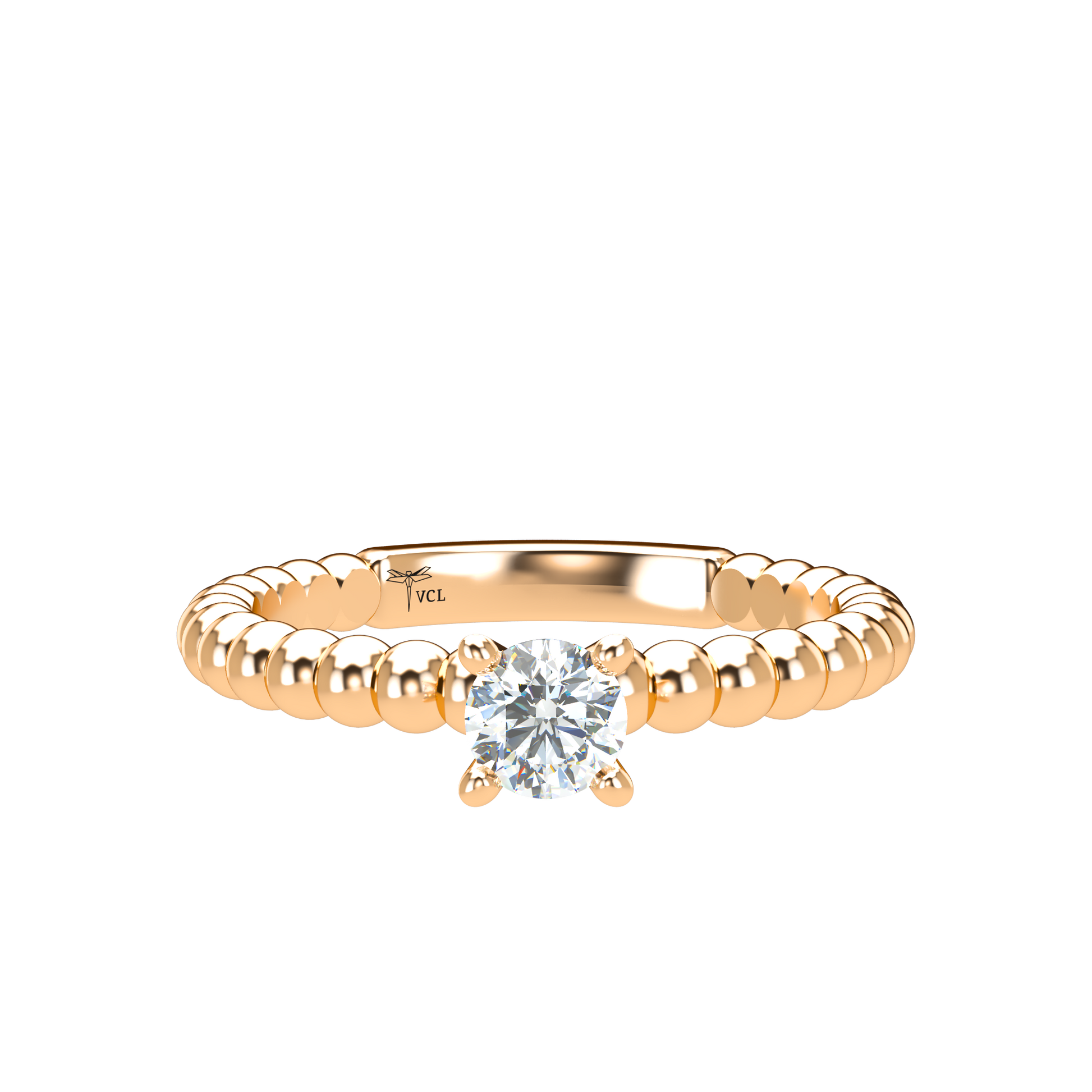 Customizable Diamond Bezel/Prong straight stacking Ring - ™ Joaillerie VCL