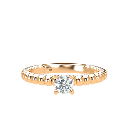 Customizable Diamond Bezel/Prong straight stacking Ring - ™ Joaillerie VCL