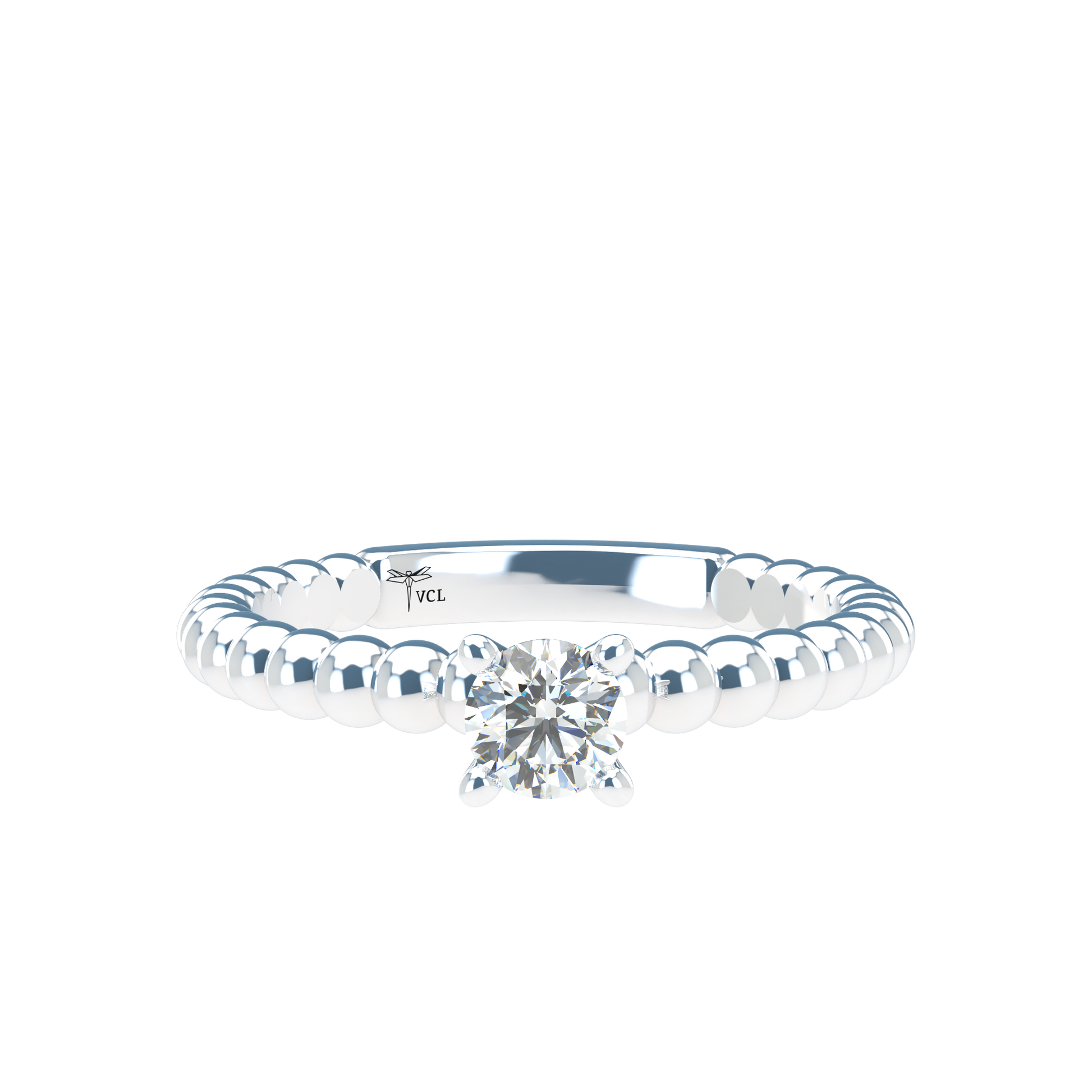 Customizable Diamond Bezel/Prong straight stacking Ring - ™ Joaillerie VCL