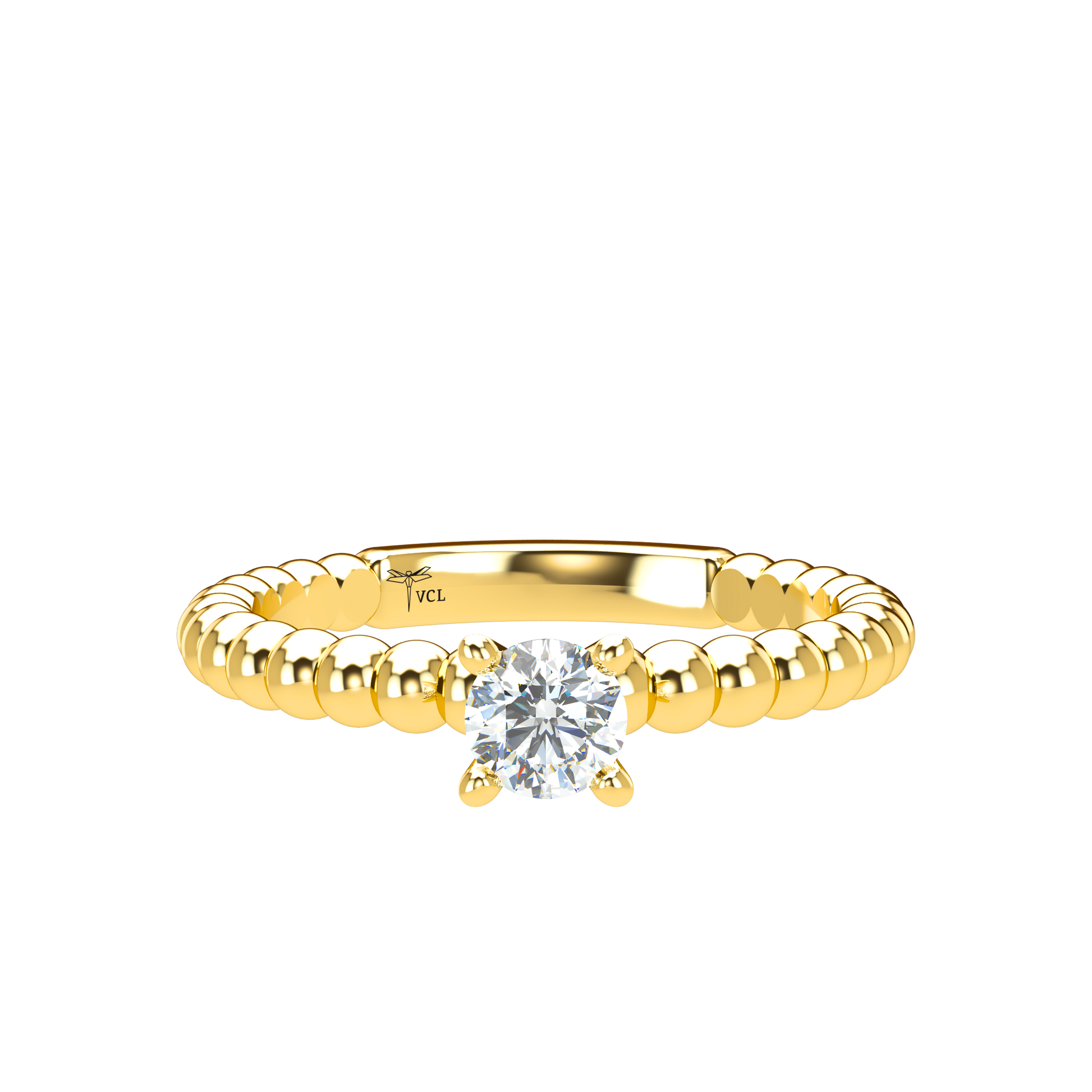 Customizable Diamond Bezel/Prong straight stacking Ring - ™ Joaillerie VCL