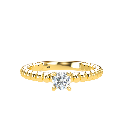 Customizable Diamond Bezel/Prong straight stacking Ring - ™ Joaillerie VCL