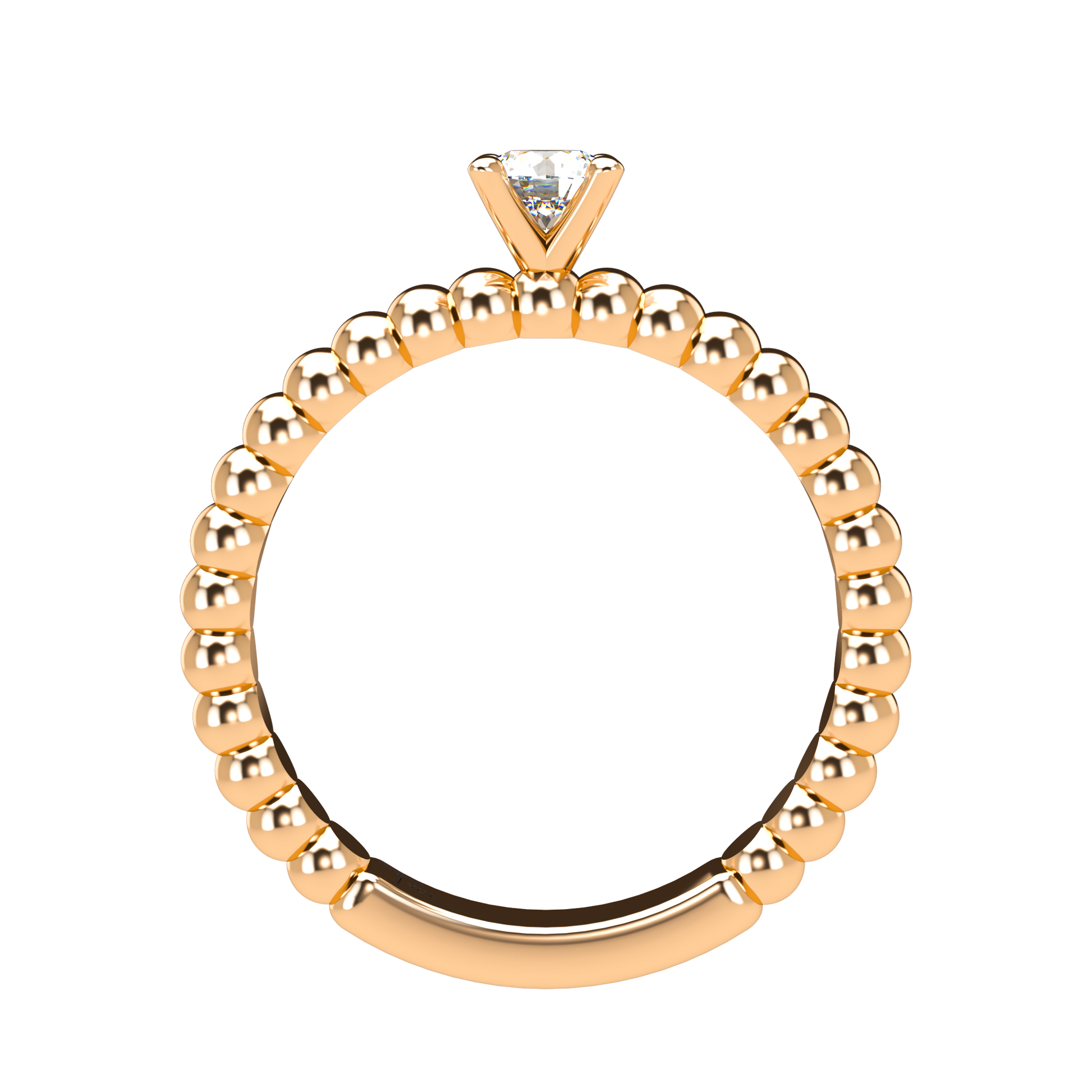 Customizable Diamond Bezel/Prong straight stacking Ring - ™ Joaillerie VCL
