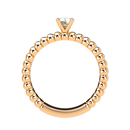 Customizable Diamond Bezel/Prong straight stacking Ring - ™ Joaillerie VCL