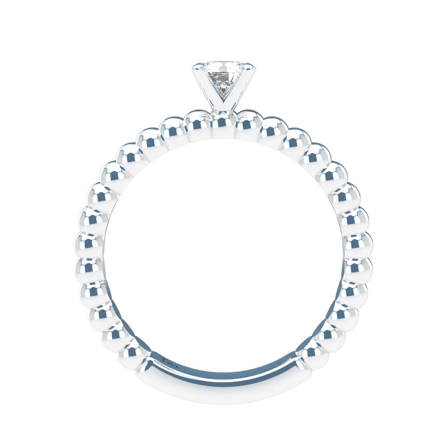 Customizable Diamond Bezel/Prong straight stacking Ring - ™ Joaillerie VCL