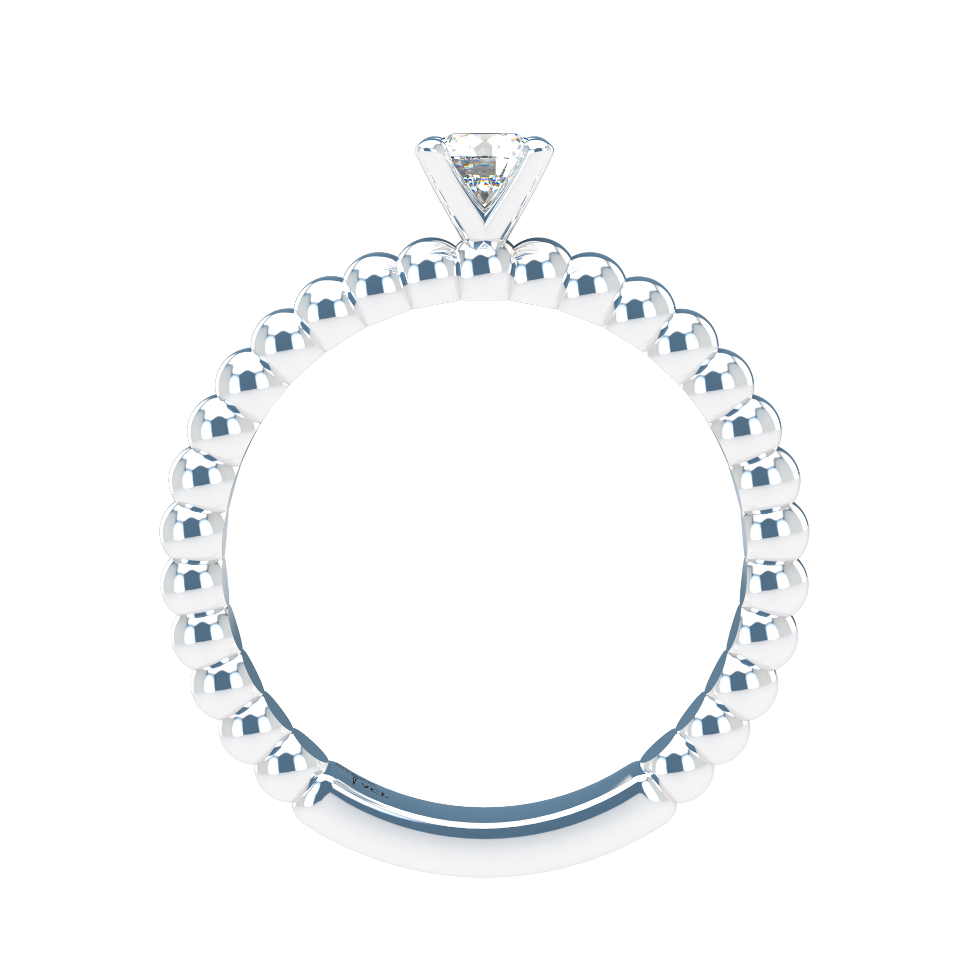 Customizable Diamond Bezel/Prong straight stacking Ring - ™ Joaillerie VCL