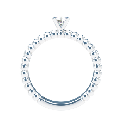 Customizable Diamond Bezel/Prong straight stacking Ring - ™ Joaillerie VCL