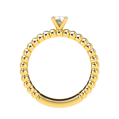 Customizable Diamond Bezel/Prong straight stacking Ring - ™ Joaillerie VCL