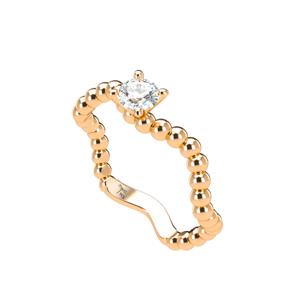 Customizable Diamond Bezel/Prong Wave stacking Ring - ™ Joaillerie VCL
