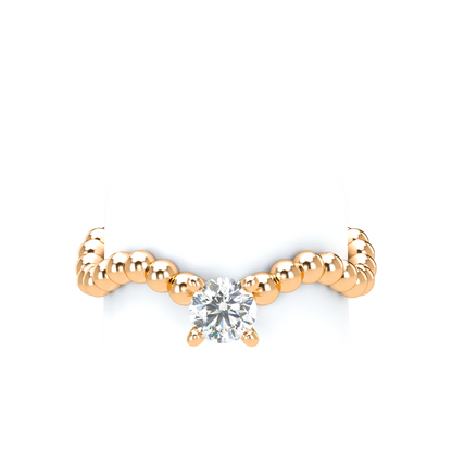 Customizable Diamond Bezel/Prong Wave stacking Ring - ™ Joaillerie VCL