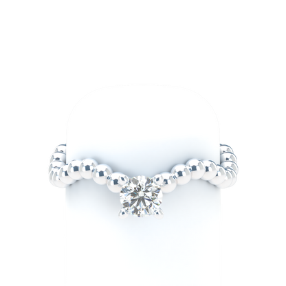 Customizable Diamond Bezel/Prong Wave stacking Ring - ™ Joaillerie VCL