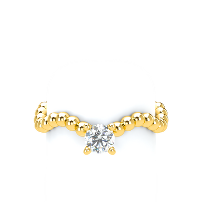 Customizable Diamond Bezel/Prong Wave stacking Ring - ™ Joaillerie VCL