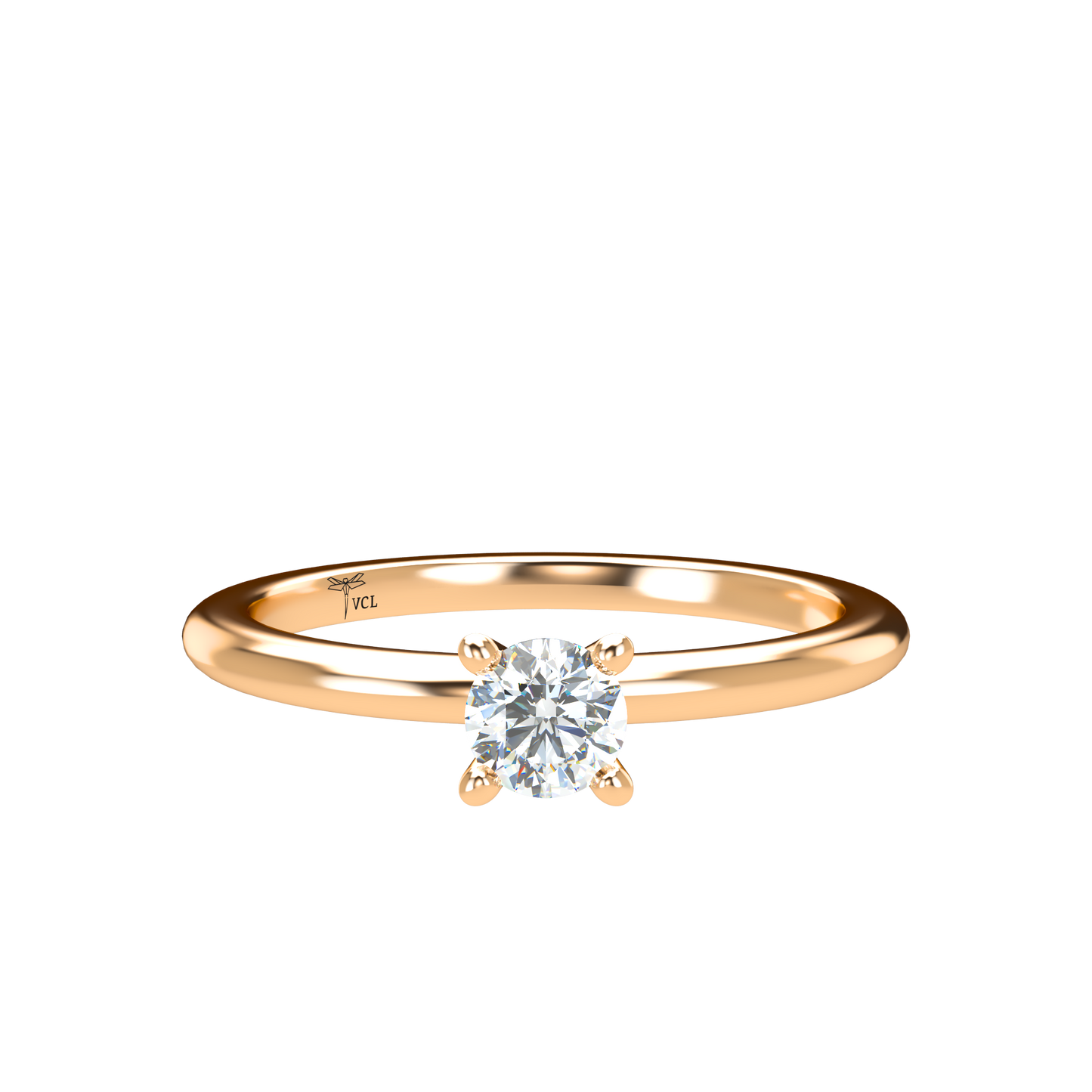 Customizable Diamond Bezel/Prong straight stacking Ring - ™ Joaillerie VCL