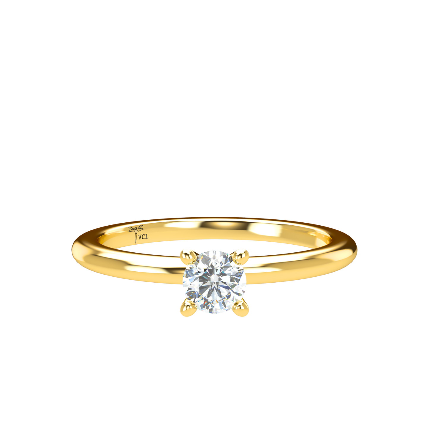 Customizable Diamond Bezel/Prong straight stacking Ring - ™ Joaillerie VCL