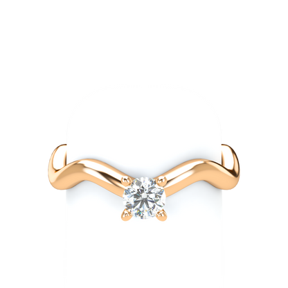 Customizable Diamond Bezel/Prong Wave stacking Ring - ™ Joaillerie VCL