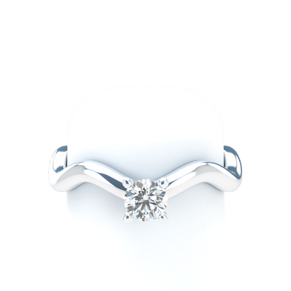 Customizable Diamond Bezel/Prong Wave stacking Ring - ™ Joaillerie VCL