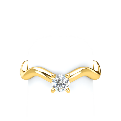 Customizable Diamond Bezel/Prong Wave stacking Ring - ™ Joaillerie VCL