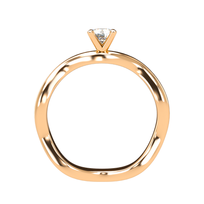 Customizable Diamond Bezel/Prong Wave stacking Ring - ™ Joaillerie VCL