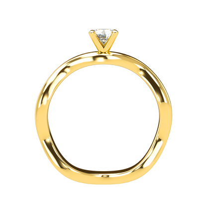 Customizable Diamond Bezel/Prong Wave stacking Ring - ™ Joaillerie VCL