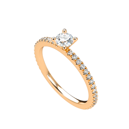Customizable Diamond Bezel/Prong straight stacking Ring - ™ Joaillerie VCL