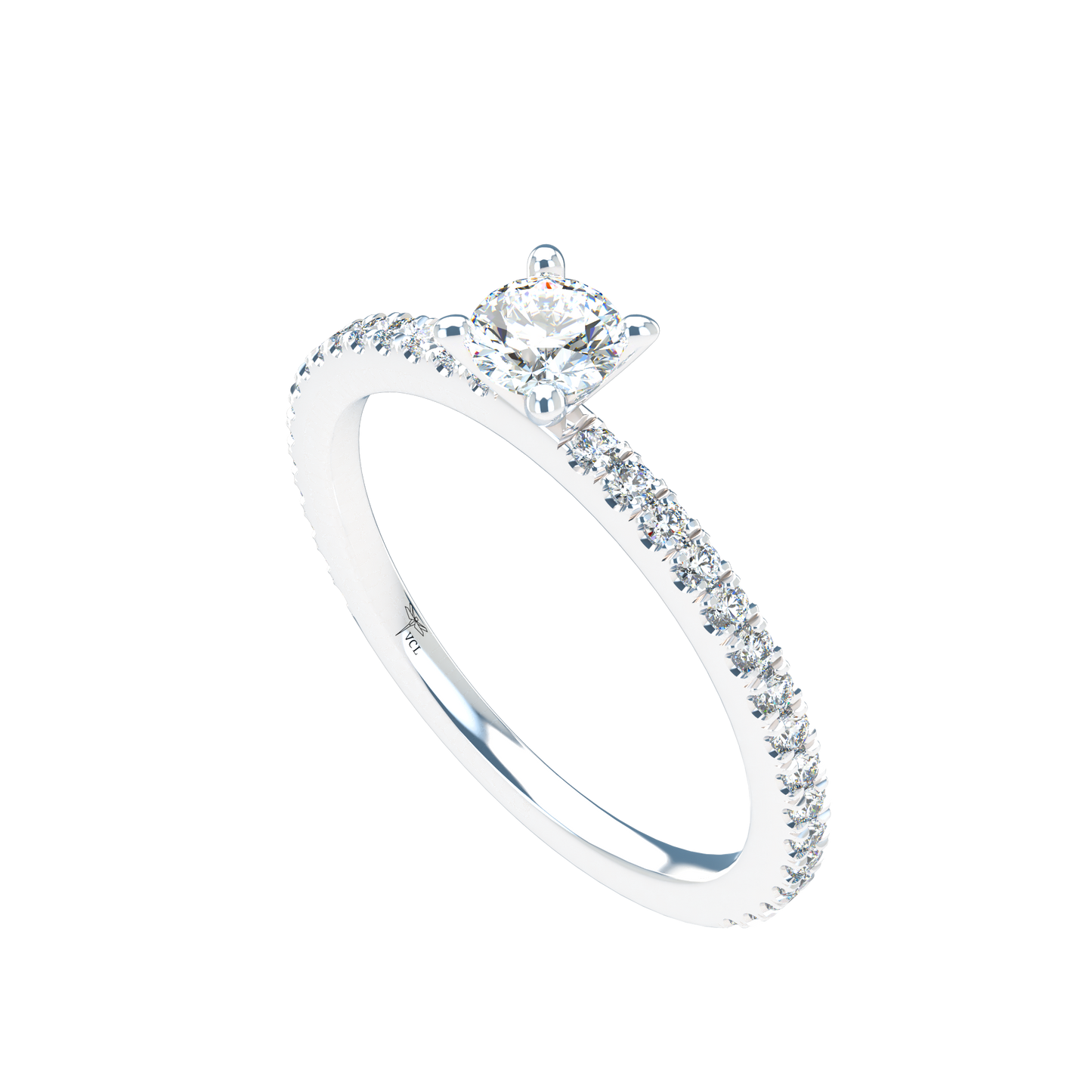 Customizable Diamond Bezel/Prong straight stacking Ring - ™ Joaillerie VCL