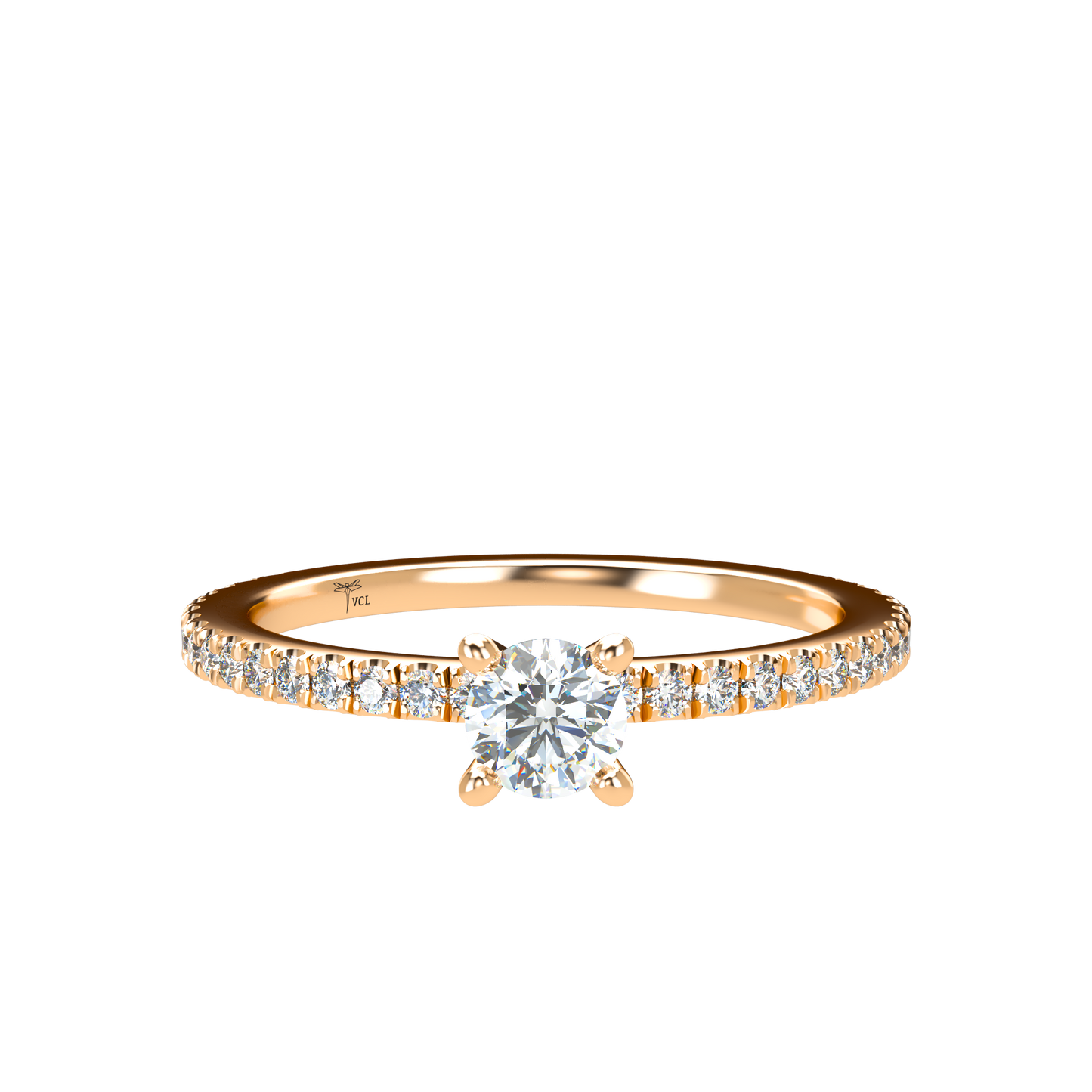Customizable Diamond Bezel/Prong straight stacking Ring - ™ Joaillerie VCL