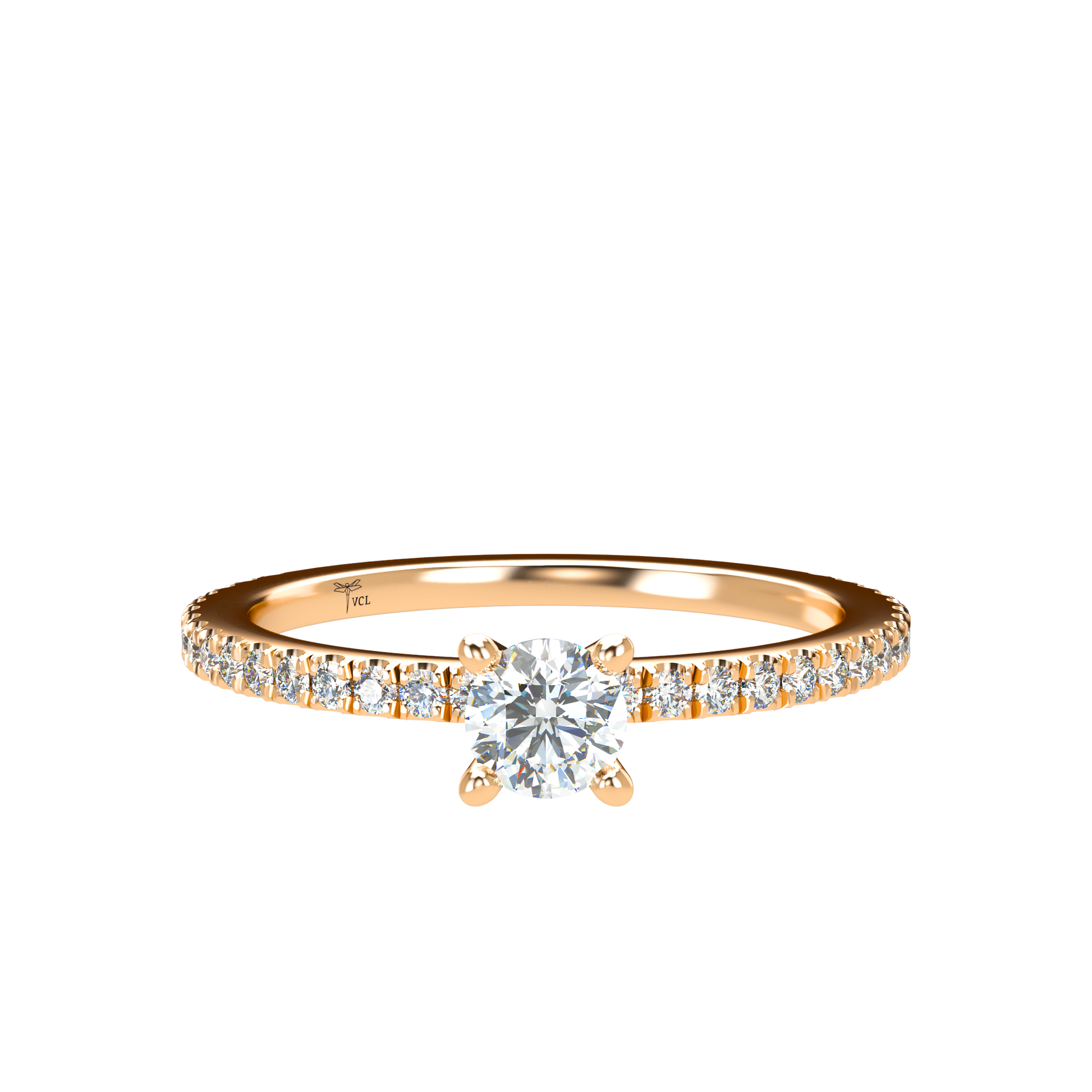 Customizable Diamond Bezel/Prong straight stacking Ring - ™ Joaillerie VCL