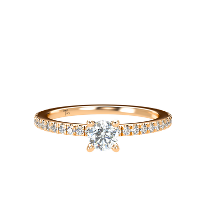 Customizable Diamond Bezel/Prong straight stacking Ring - ™ Joaillerie VCL