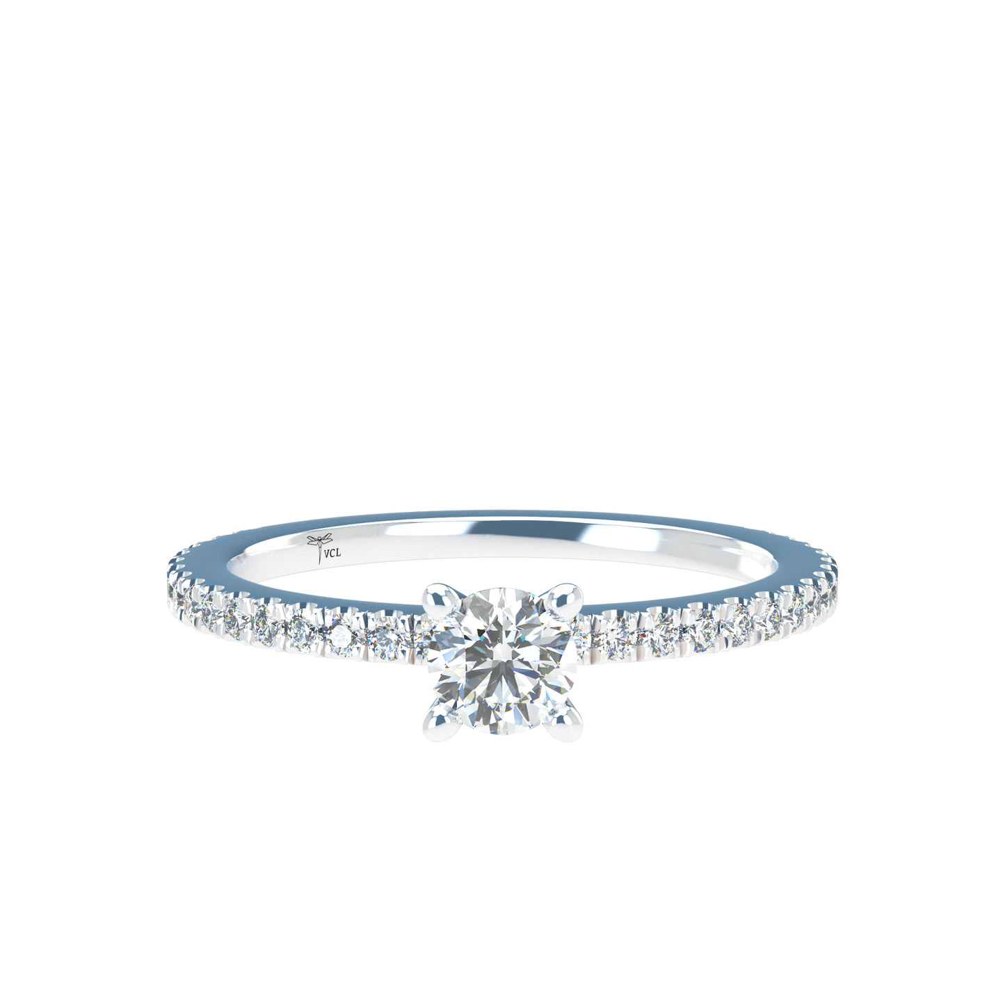 Customizable Diamond Bezel/Prong straight stacking Ring - ™ Joaillerie VCL