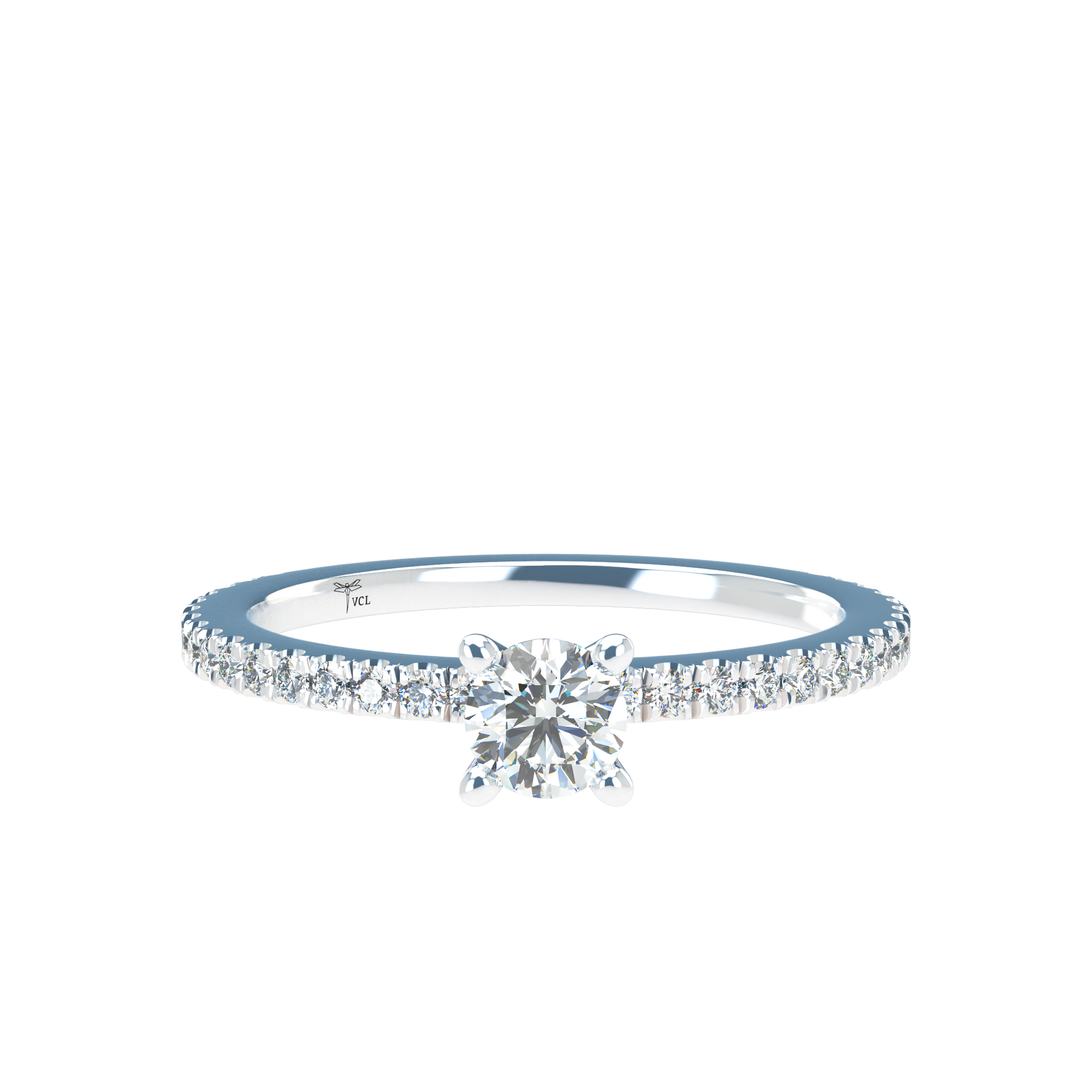 Customizable Diamond Bezel/Prong straight stacking Ring - ™ Joaillerie VCL