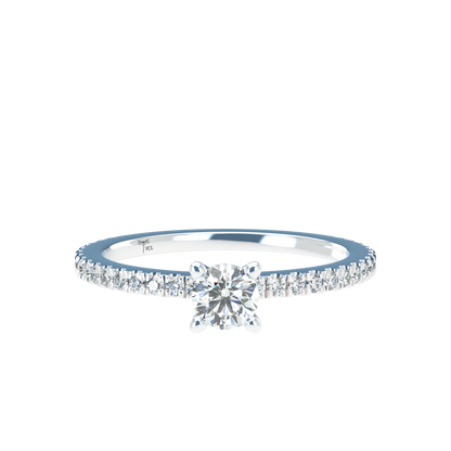 Customizable Diamond Bezel/Prong straight stacking Ring - ™ Joaillerie VCL