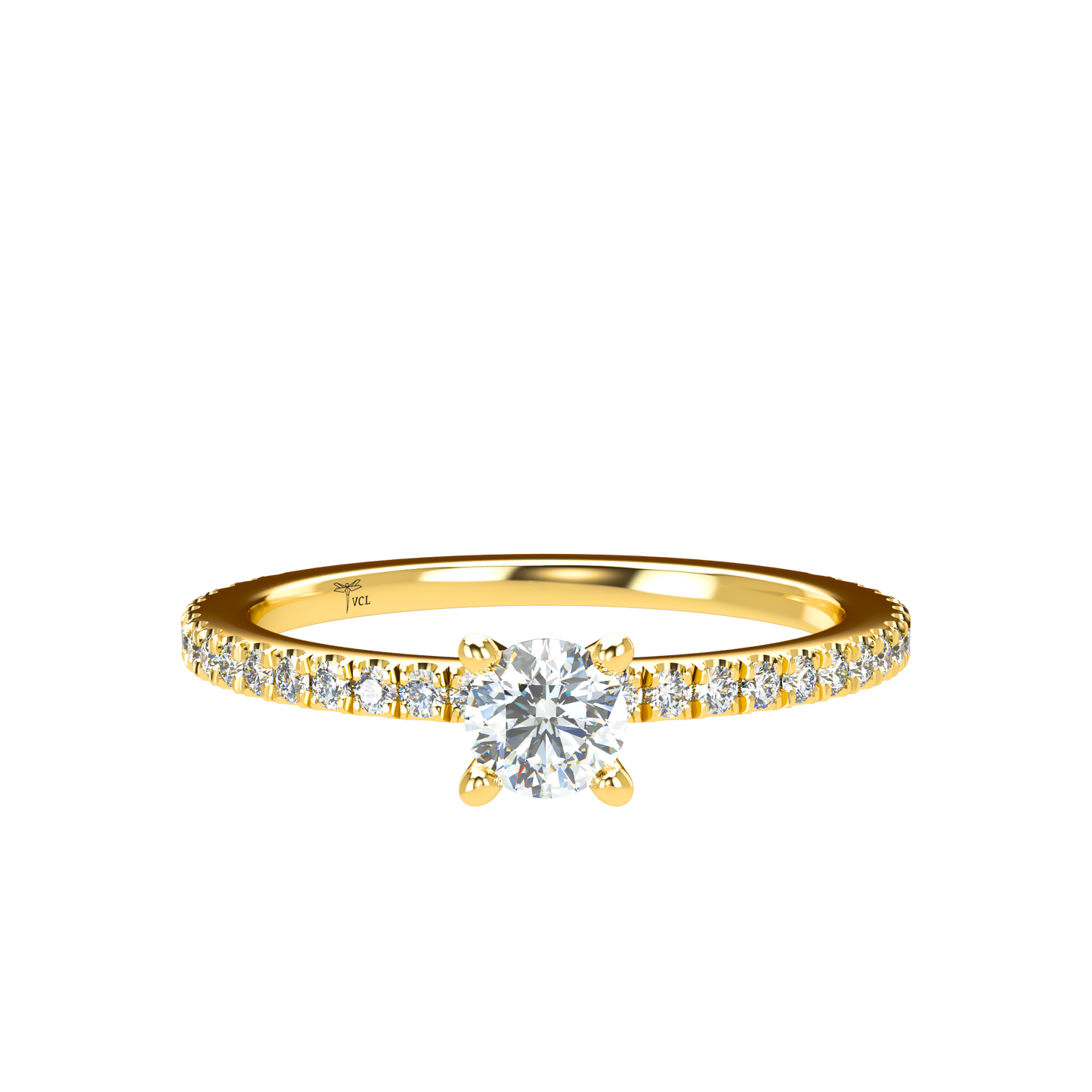 Customizable Diamond Bezel/Prong straight stacking Ring - ™ Joaillerie VCL