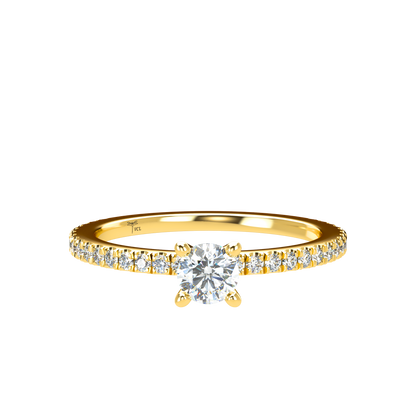 Customizable Diamond Bezel/Prong straight stacking Ring - ™ Joaillerie VCL