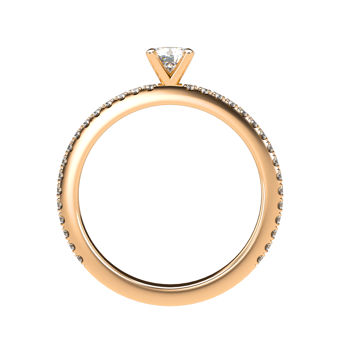 Customizable Diamond Bezel/Prong straight stacking Ring - ™ Joaillerie VCL