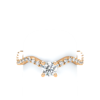 Customizable Diamond Bezel/Prong Wave stacking Ring - ™ Joaillerie VCL
