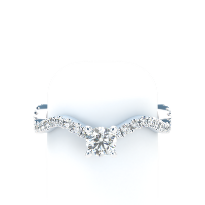 Customizable Diamond Bezel/Prong Wave stacking Ring - ™ Joaillerie VCL